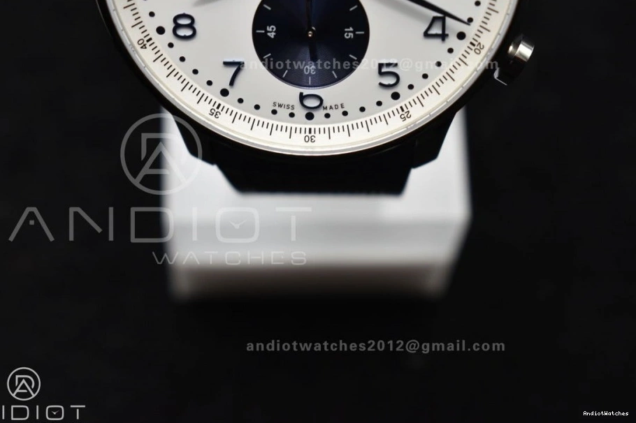 WeatherProof A Blue Chrono Dial Best 1:1 1011 Rubber Edition on Blue White Portuguese IW3716 Z+F Strap 0522